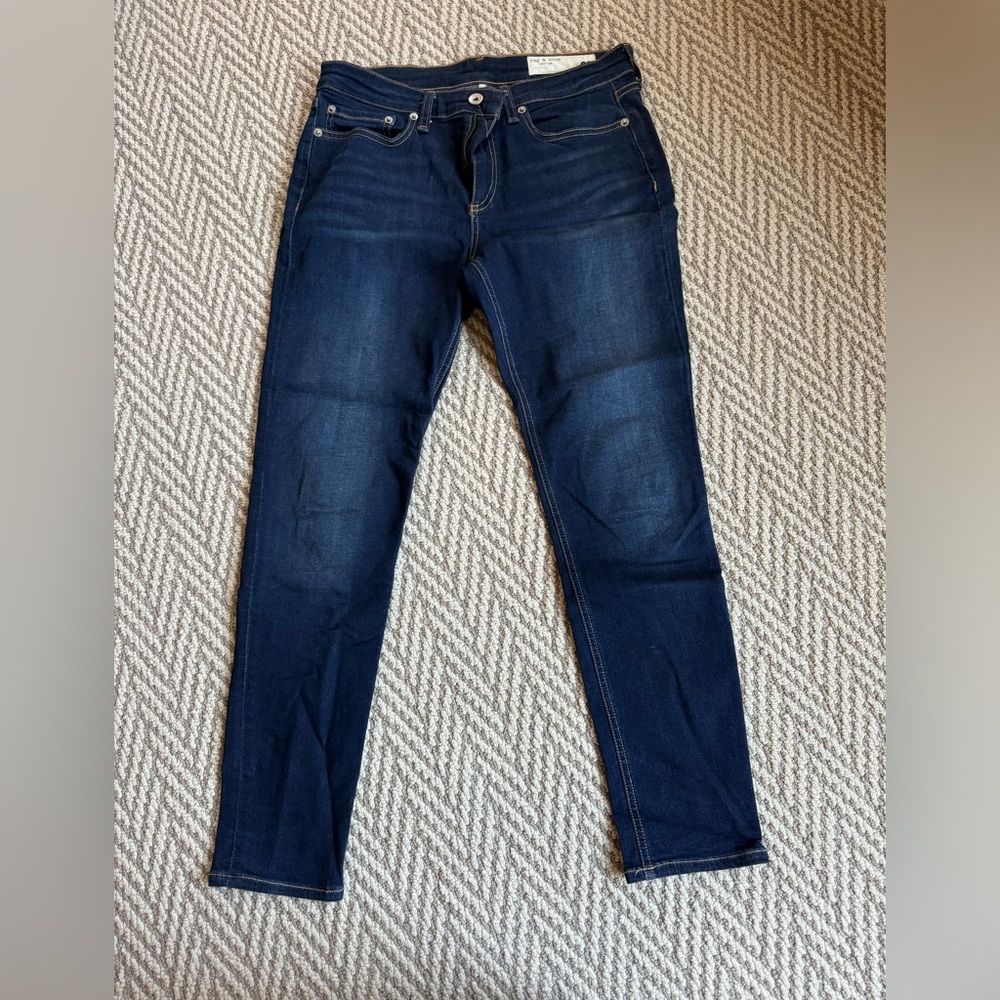 Rag & Bone cate mid rise ankle skinny.